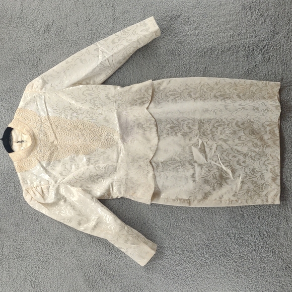 Vintage 40's? In The Mood SZ 14 Lace Polyester Dress Paris NY..REF#18 - Picture 1 of 8